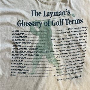 The 1994 Layman's Glossary of Golf Terms T-Shirt - White Thrashed Single